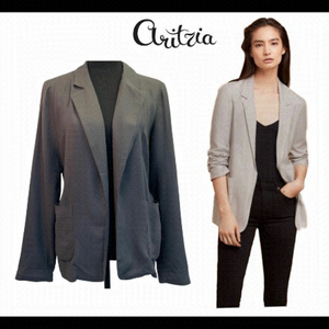 Aritzia Talula gray Kent Open front blazer size 4